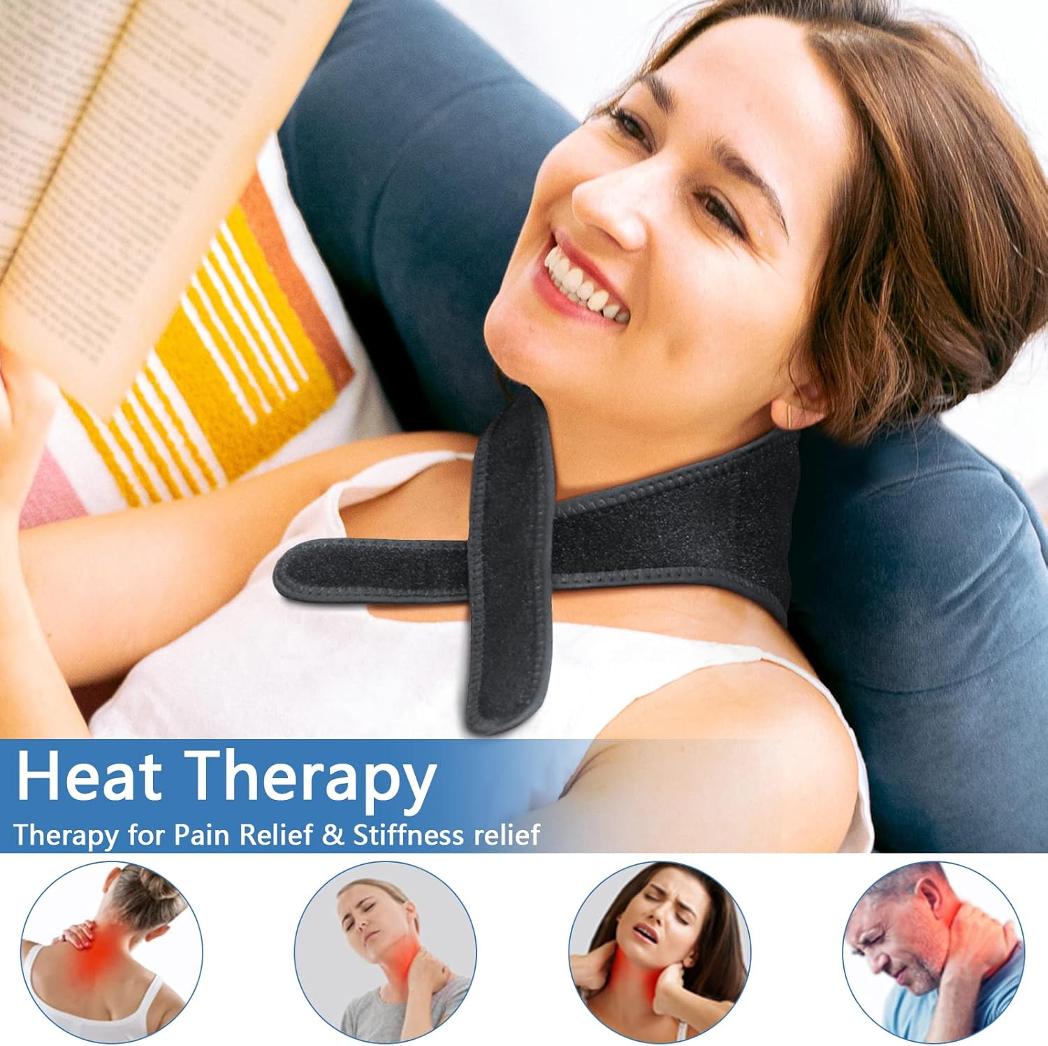 UTK Infrared Neck Pad Wrap, Far Infrared Wraps for Neck, 3 Heat Settings, EMF Free and Auto Shut Off, Memory Function image number 4