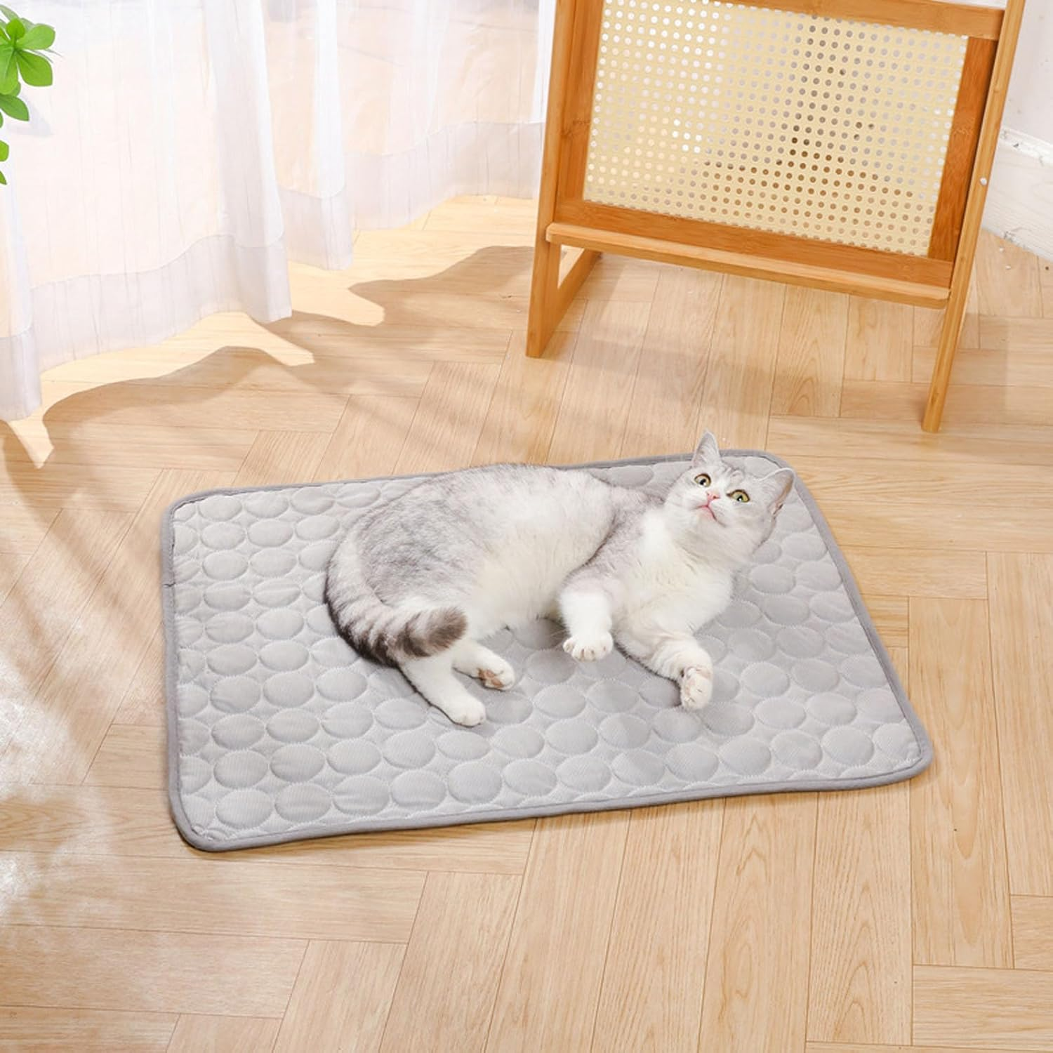 Kittra Cooling Mat for Cats, Kittra Cat Cooling Mat Blanket Indoor, Washable Ice Silk Self Cool Pad, 3 Layer System Instant Cool, Protect Your Pet from Silent Heat Danger (Pink,Xs) image number 3