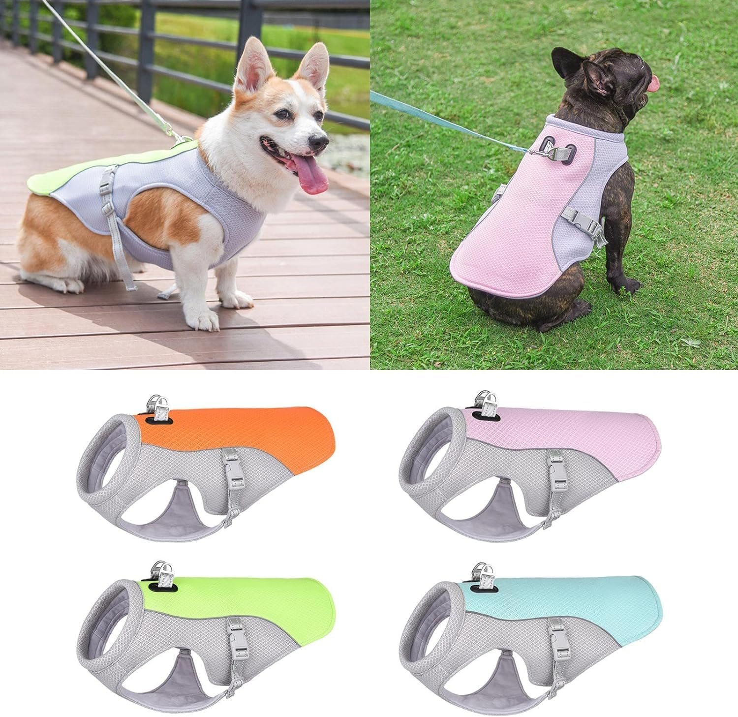 Dog Clothes Pet Cooling Vest Dog Outdoor Summer Vest Harness Pet Cooling Clothes Sun Protection Jackets for Medium Dogs