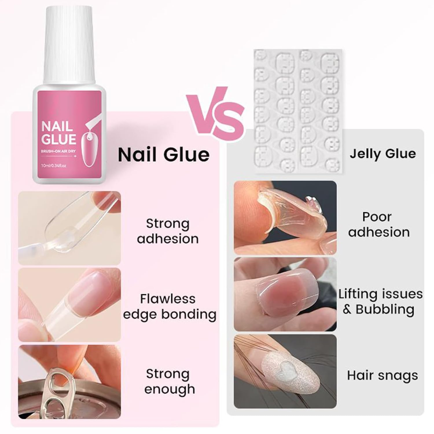 Vgvgaj Press on Nail Glue - Portable Artificial Nail Adhesive | No UV Light Needed Manicure Supplies for Home Travel Creative Stylists Beauty Lovers Busy Professionals Women Girls Mothers image number 2