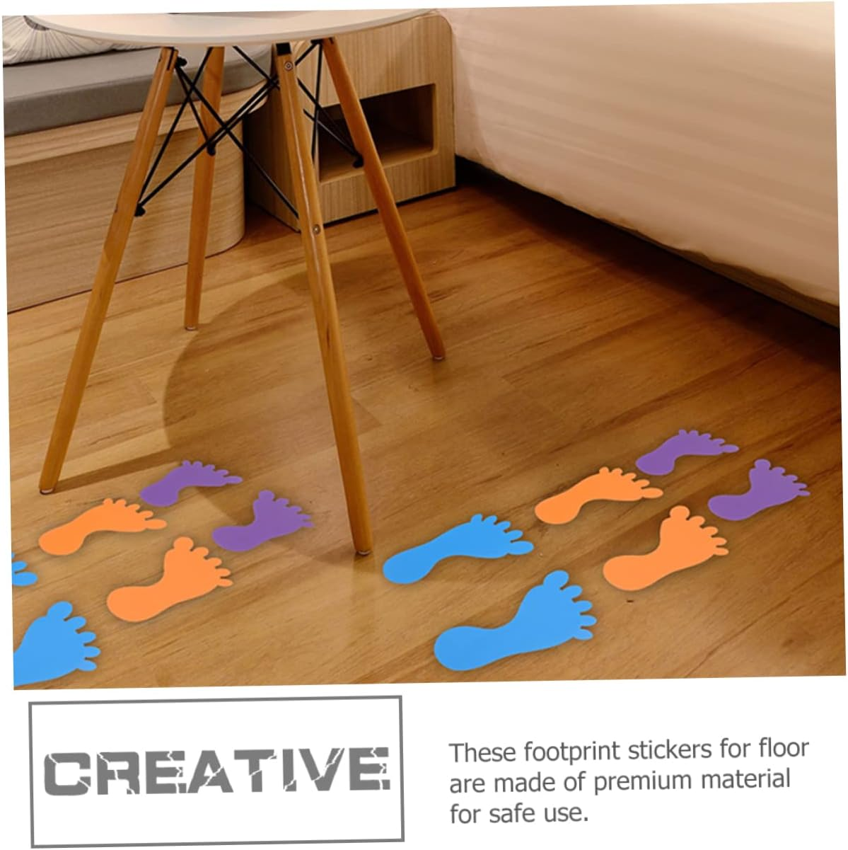 10Pairs Boy Girl Footprint Stickers PVC Decals for Kindergarten Floor Decor Safe Easy to Install Remove Suitable for Smooth Surfaces Mixed Color Design image number 1