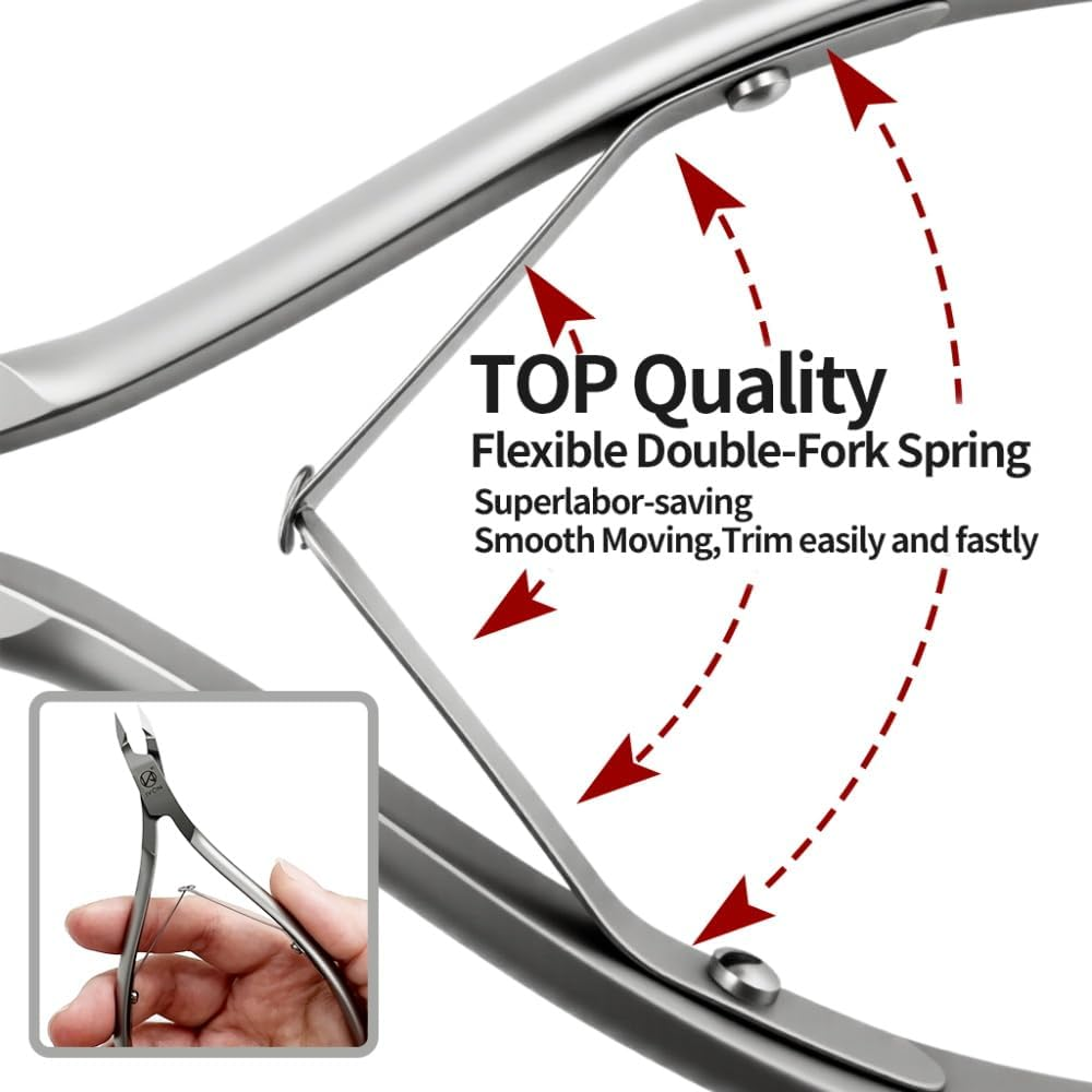 IVON Salon-Quality Cuticle Trimmer, Premium Stainless Steel Cuticle Cutter for Tiny Areas, Professional Manicure Nail Care Tool image number 3