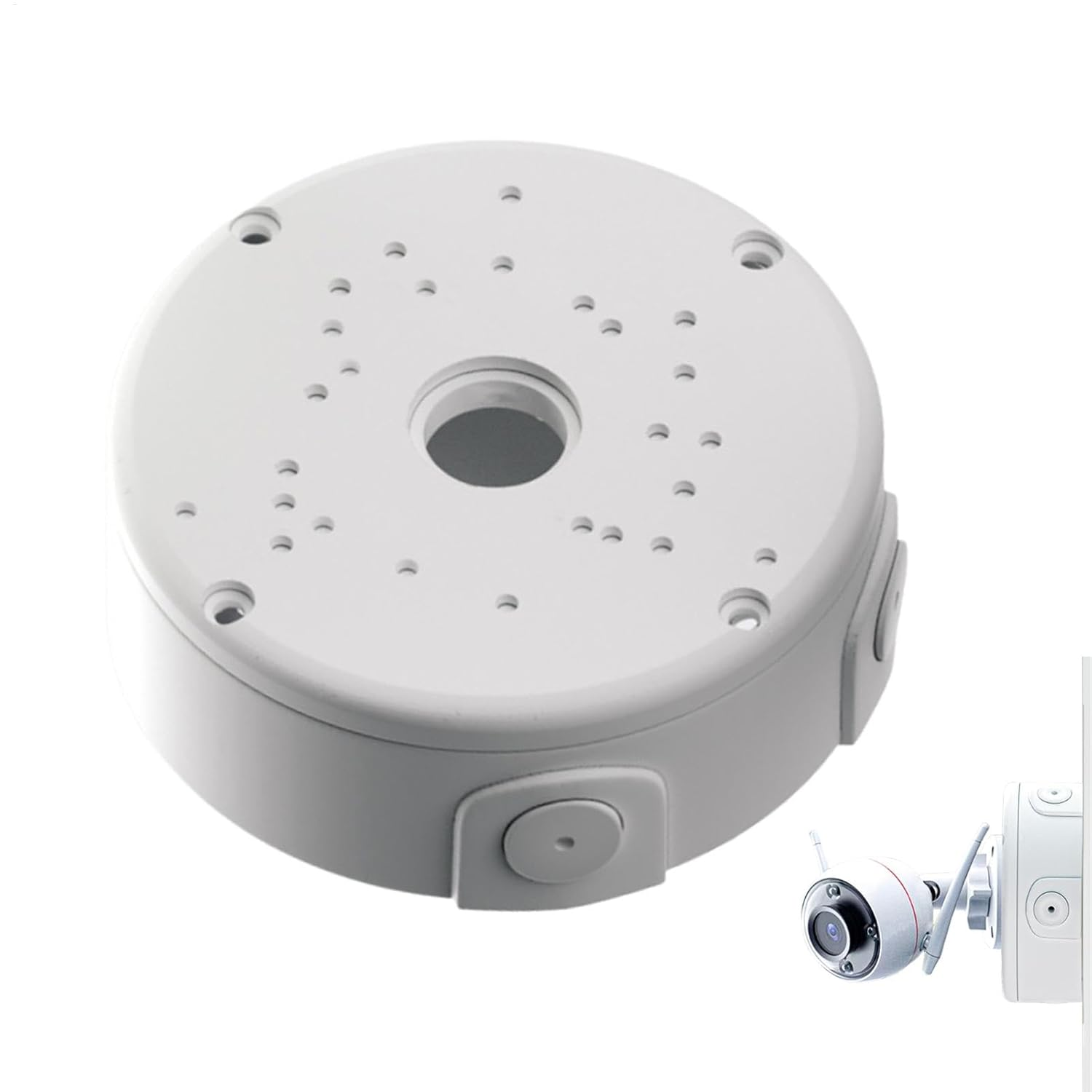 TQEBWUS Security Camera Junction Box Mount - Security Camera Bracket Outdoor,Base Junction Box, Waterproof Camera Cover for Dome Cameras and Solar Panel