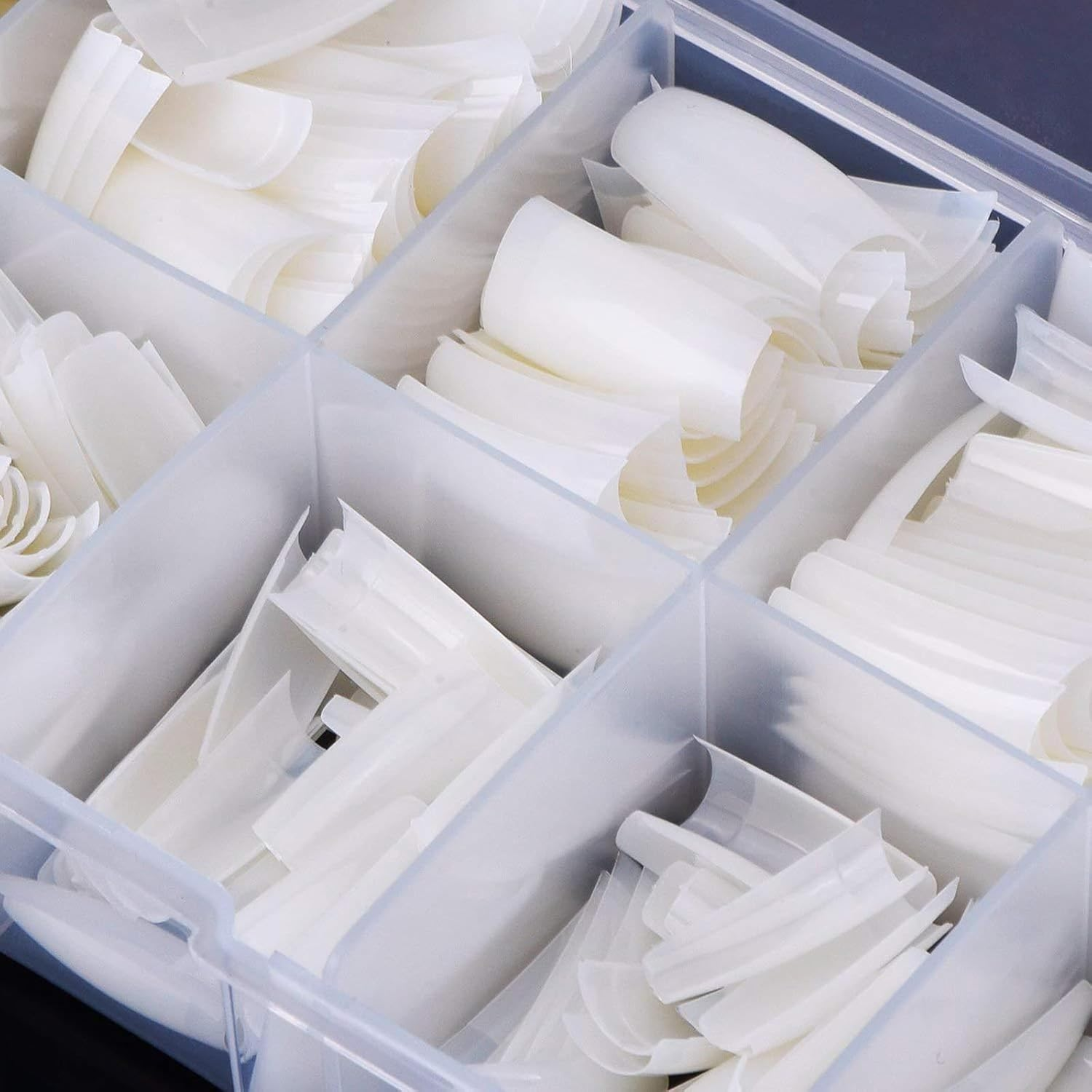 500PCS Natural False Nails Tips - Premium French Tip Artificial Nail Extensions with Decorative Storage Box (10 Custom Sizes) for Salon Specialists & DIY Enthusiasts image number 1