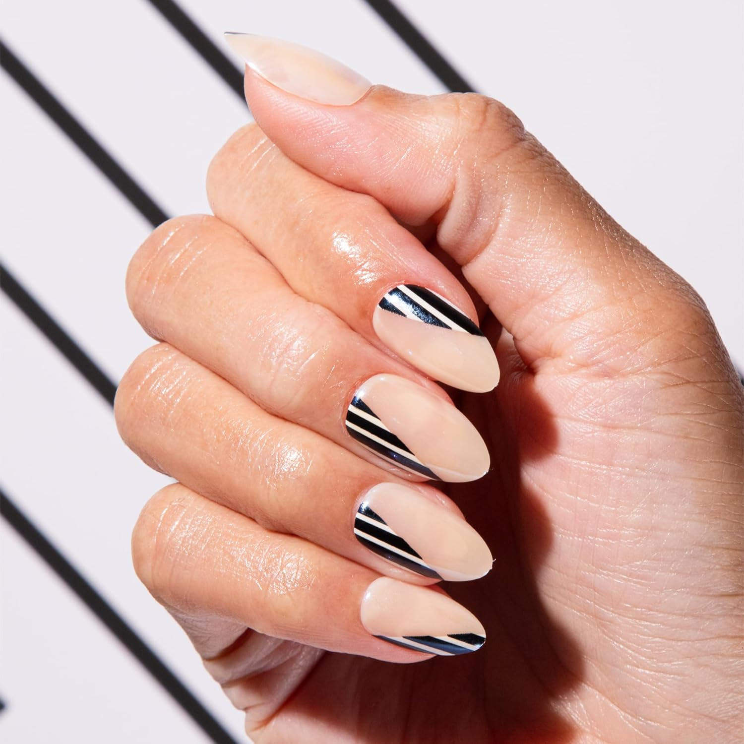 Chillhouse Relaxing Tips, Three Dramatique False Nail Kit (Almond) 24 Shapes & Sizes up to 3 Weeks Use Customizable Reusable Fit Founded by Latin Women Beauty, Autocuid image number 2