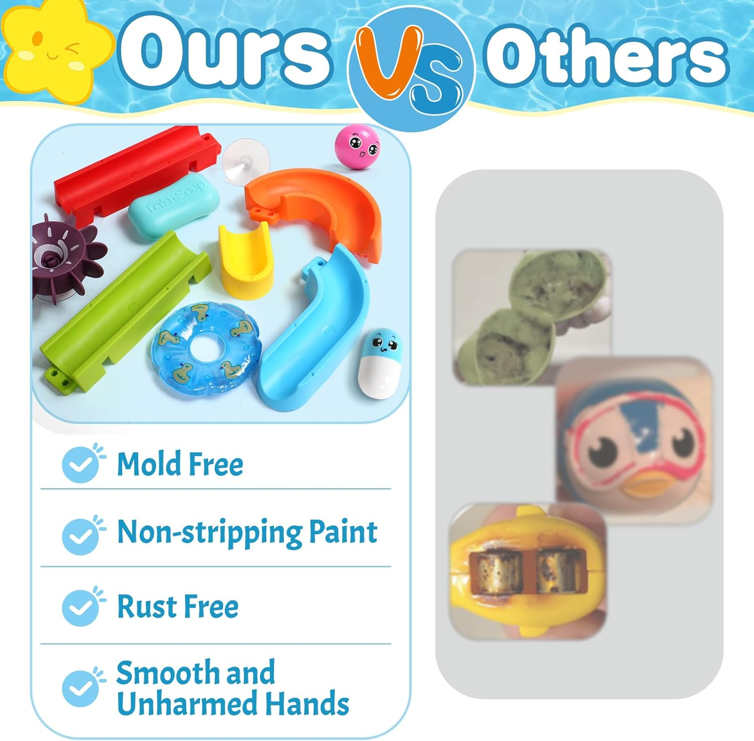 Fajiabao Bath Toys Slide Splash Water Ball Track Stick to Wall Bathtub for Toddlers DIY Waterfall Pipe and Tubes Tub Toys with Suction Wheels Gift for Kids Boys Girls Age 3 4 5 6 7 Years Old image number 2