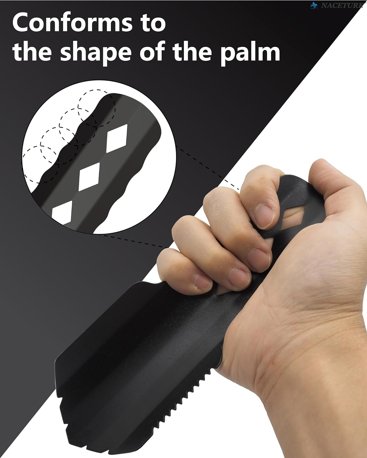 Ultralight Backpacking Trowel Aluminum Shovel Small Potty Multitool with Longer Handle Design Essential for Hiking, Camping and Survival Bags(Black 1 Pack) - Blue image number 5