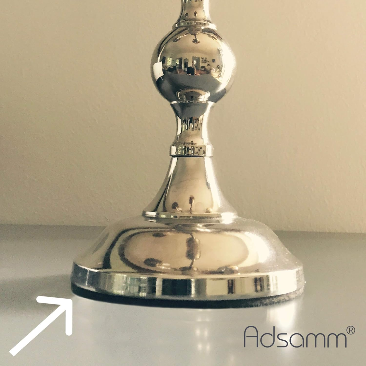 Adsamm&reg; / 10 X Self-Stick Felt Pads / 3.94'' X 3.94'' (100X100 Mm) / White / Square / Felt Thickness of 0.138''(3.5 Mm) / Self-Adhesive Furniture Glides in Top-Quality image number 3