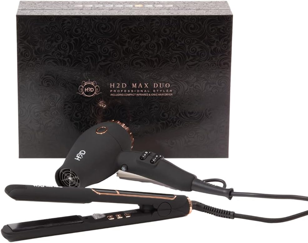 H2D Max Duo Straighener and Dryer, Matt Black and Rose Gold, 2 Count image number 3