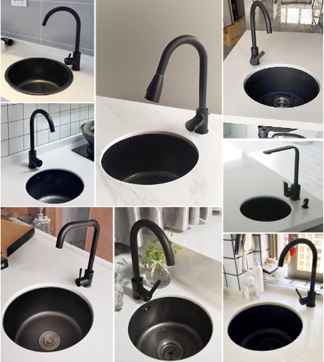 Round Kitchen Sink with Excellent Drainage and Maximum Flexibility - round Kitchen Sink Stainless Steel Basin Single Bowl with Drain Accessories for Home (#1)