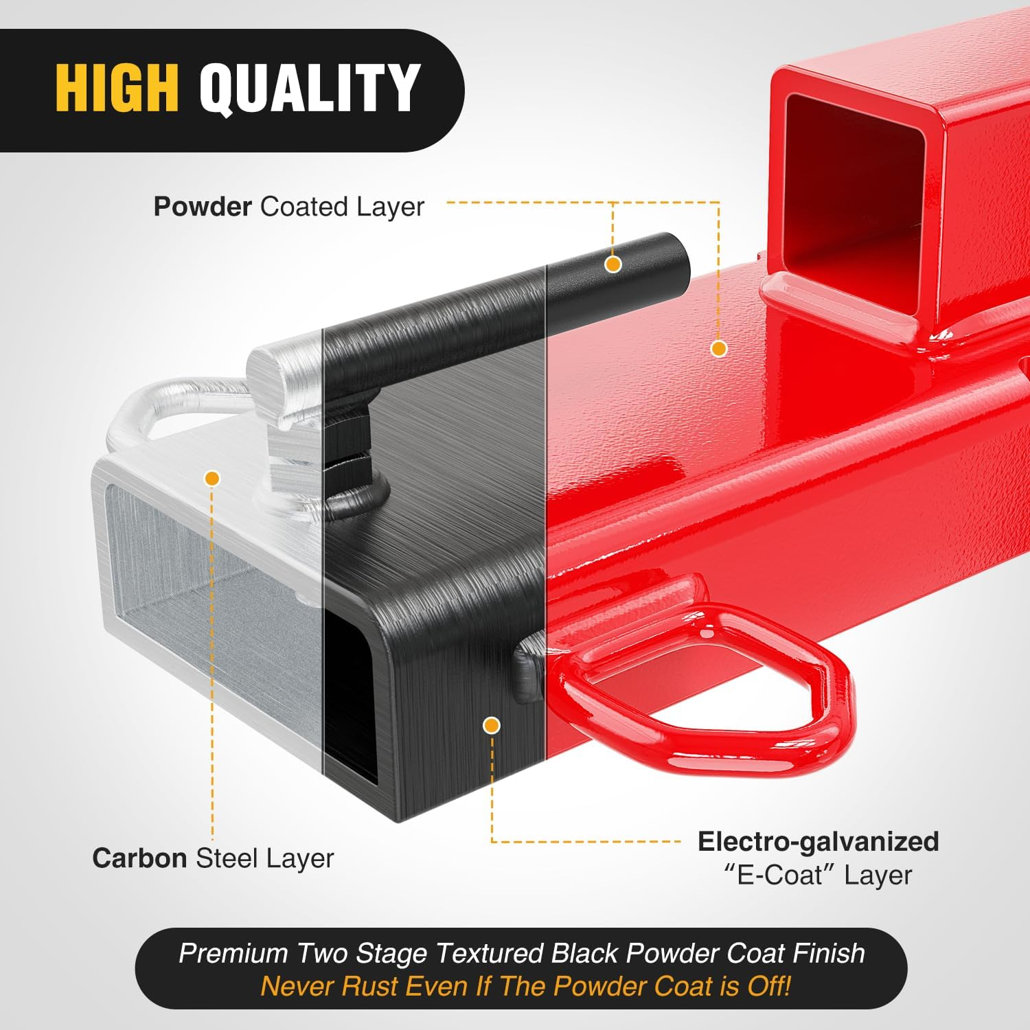 Nilight Forklift Trailer Hitch Attachment Fits 2 Inch Receiver Clamp on Pallet Fork Trailer Towing Adapter with Safety Chain & 5/8&rdquo; Hitch Pin Clip Red