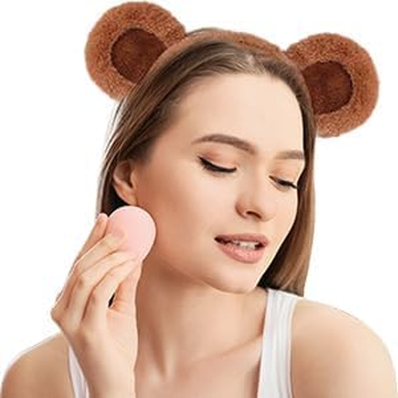 Bear Ears Headband Cute Party Headwear Face Wash Headband Animal Head Wear Fashion Hairband Valentine'S Day Hair Hoops Hair Accessories for Adult Kids Party Decoration image number 5