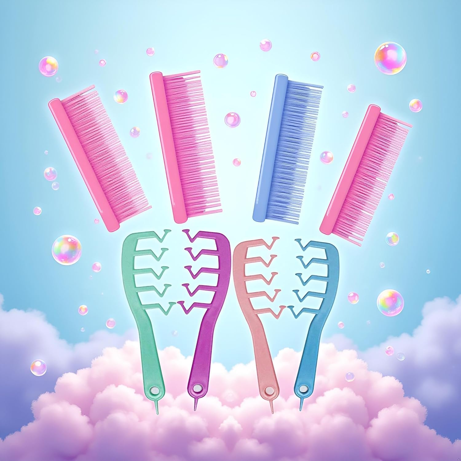 Z-Shaped Wide Tooth Comb for Detangling and Styling Curly Hair - Large Hairdressing Tool with Puff Bangs Design for Girls, Home, and Salon Use image number 4