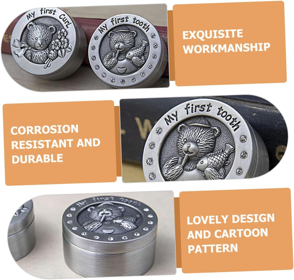 MUSISALY and Girls Tooth Box Deciduous Tooth Storage Organizer for Shower Keepsake Product image number 5