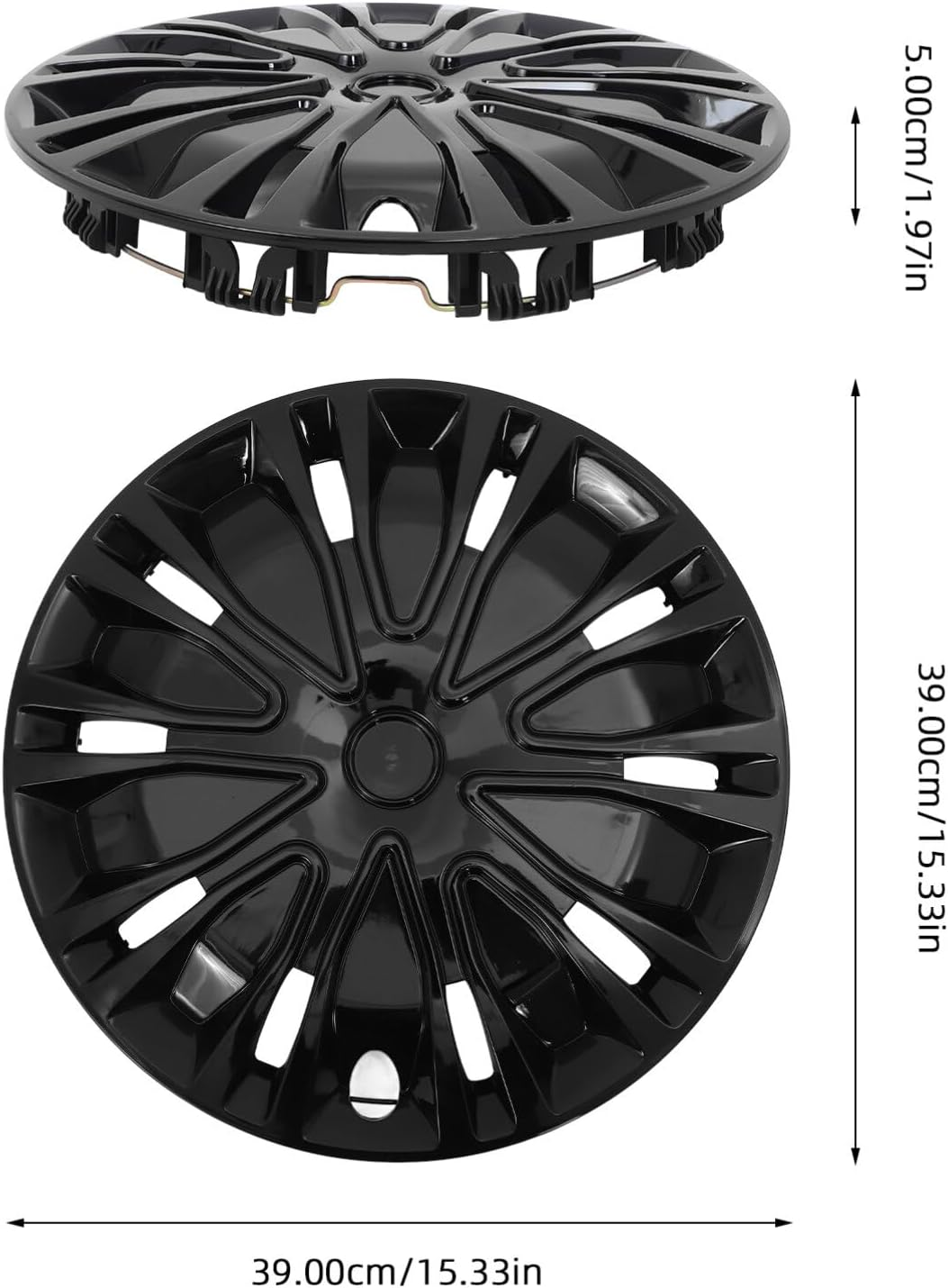 JECOMPRIS 14 Inch Hubcap Wheel Cover Universal Replacement Hub Cap Automotive Wheel Hub Cap Decorative Car Accessories Black - Red image number 3