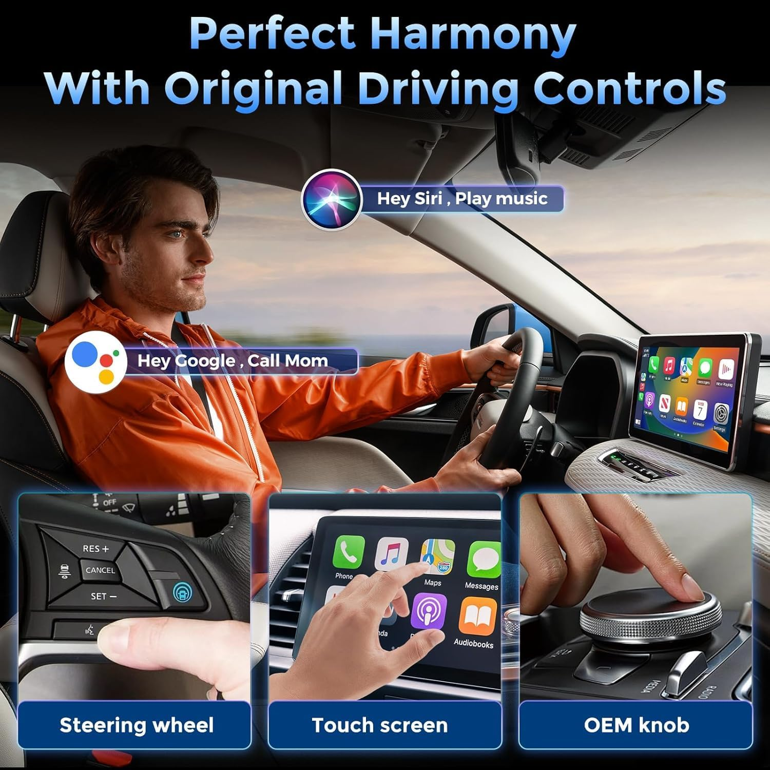 2-In-1 Wireless Carplay Adapter&ndash; Android Auto Wireless Adapter with 1-Tap Switch & Reset, Convert Wired to Wireless with USB & Type-C, Plug & Play Stable Control & No Delay Car Play image number 2