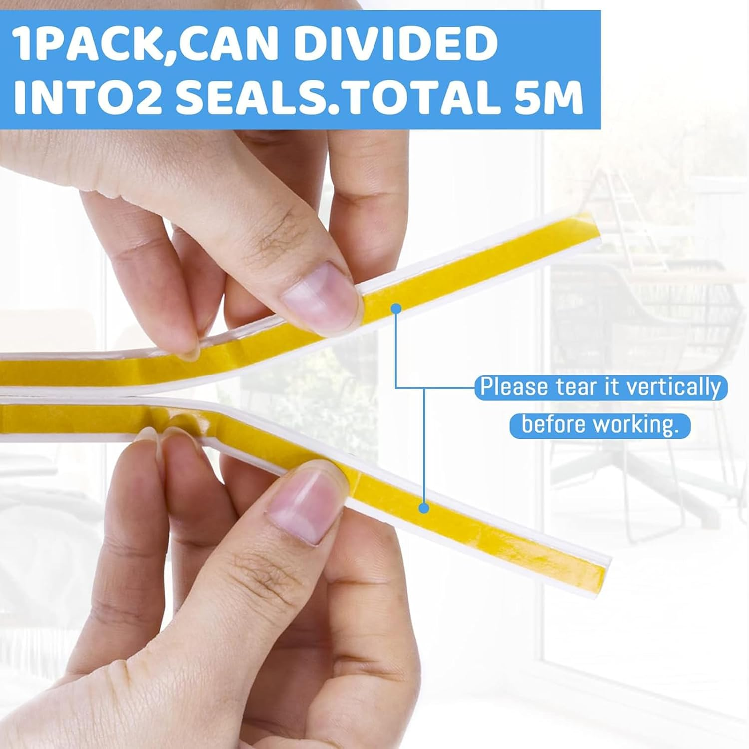 Door Weather Stripping, 20Ft Door Seal Strip,Anti-Collision Sealing Strips,Sealing Tape for Doors Windows,Self Adhesive Rubber Foam Seal Strip Sound Insulation D Type Weather Strips (White) image number 4