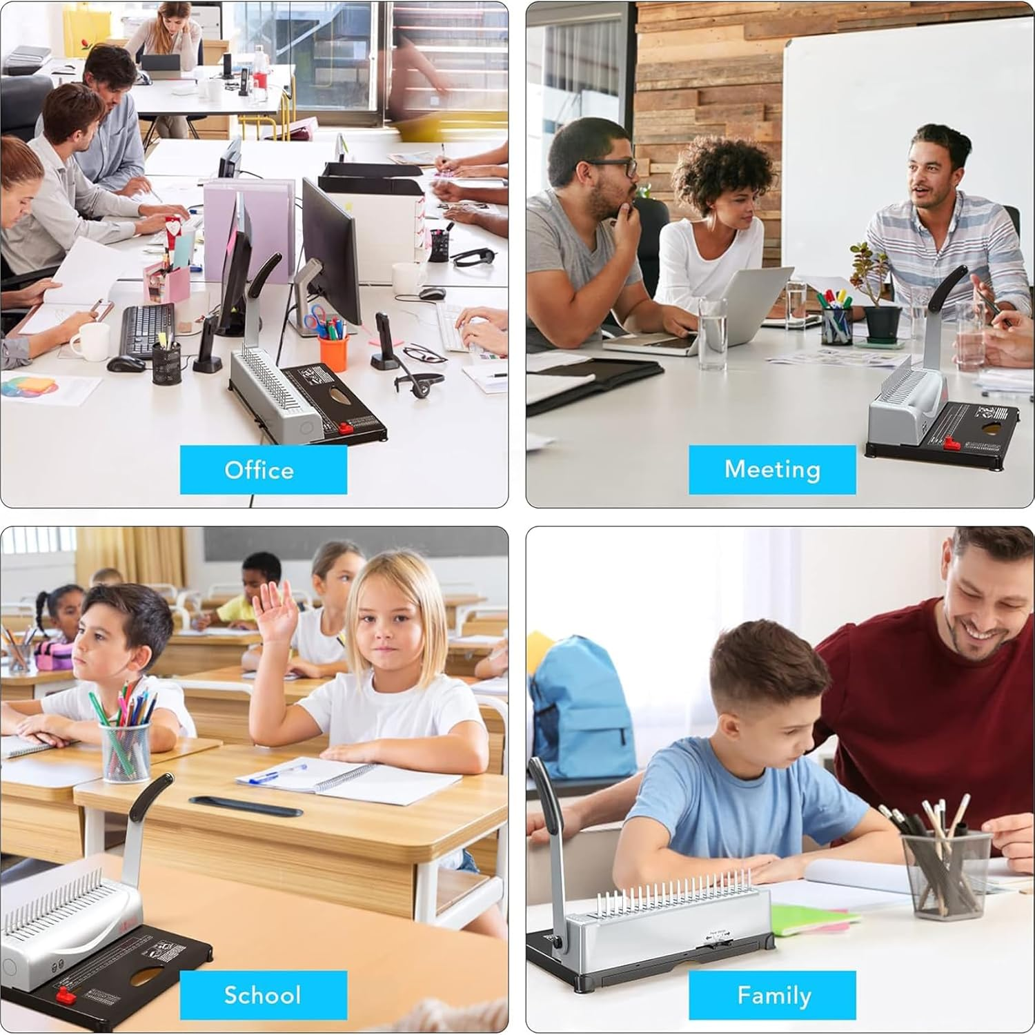 21Holes Binding Machine, Comb Binding Machines with 100PCS Comb Bindings Spines, 450 Sheets Book Binder for Letter Size, A4, A5 Paper image number 6