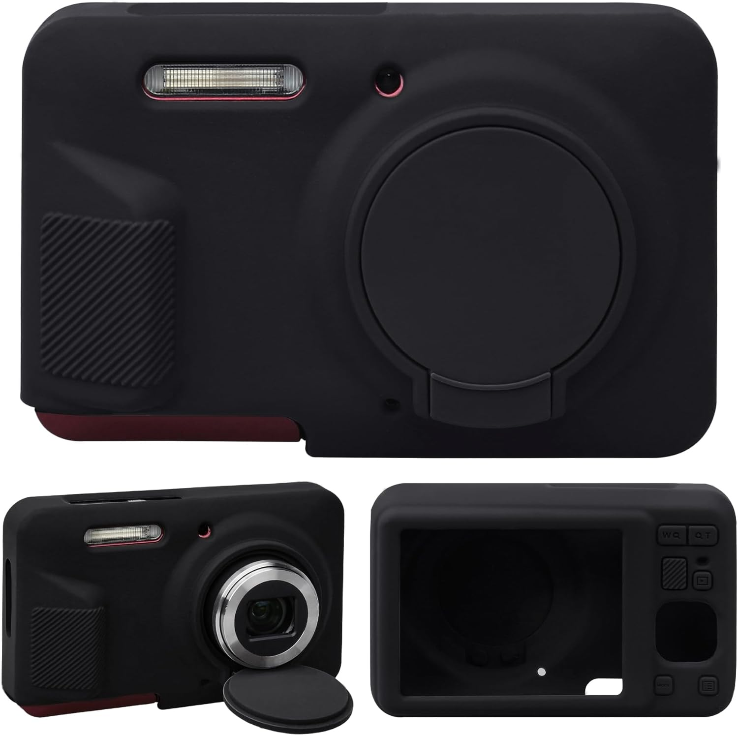 Supmay Silicone Camera Case for Kodak PIXPRO FZ55 16MP CMOS Sensor Digital Camera, Soft Silicone Protective Case Removable Lens Cover, Video Vlogging Camera Cover, Pink