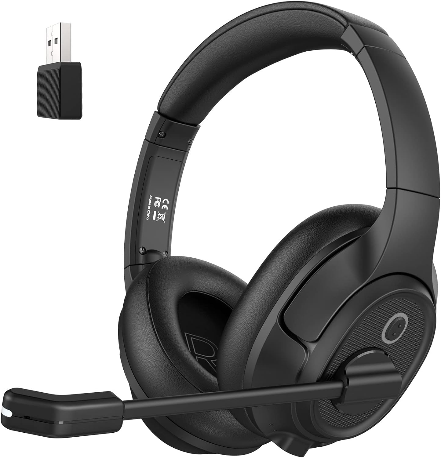 Bluetooth Headset for PC, Wireless Computer Headphone with Ai-Powered Environmental Noise Cancelling Microphone & 2.4G USB Dongle, 55H Playtime, over Ear Comfort Office Headset for Work, Laptop, Zoom image number 2