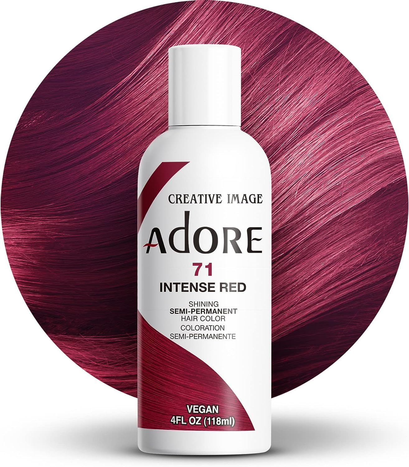 Adore Semi Permanent Hair Colour 118 Ml, Intense Red image number 5
