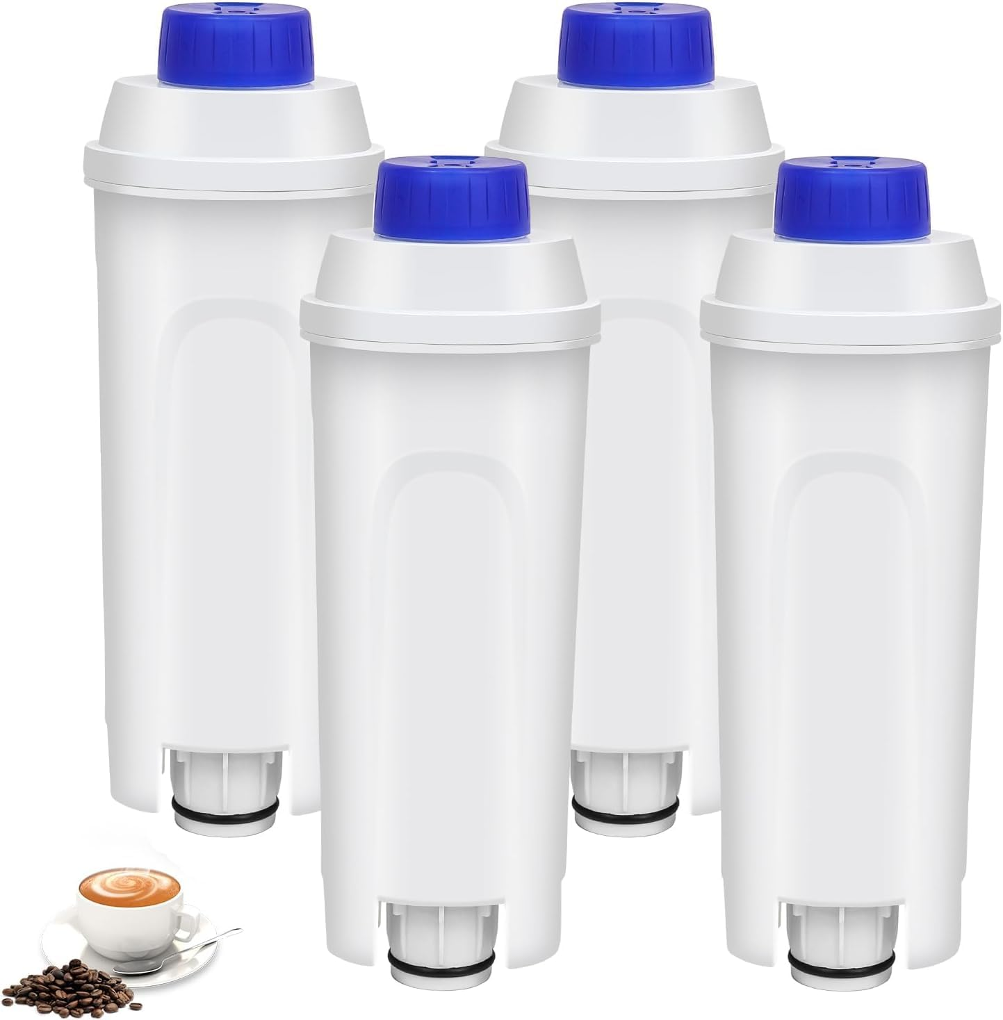 4 Pcs Replacement Water Filter for Delonghi Coffee Machine, DSLC002 Filter for De'Longhi Magnifica Evo, Dinamica, Eletta, ECAM, Esam, ETAM, Bco410/420, Ec680/800