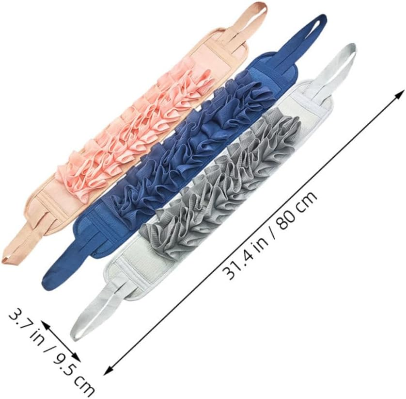 Ipetboom 3Pcs Reliable Massaging Strap Shower Back Scrubber for Shower Back Washing Strap Bath Scrubber image number 5