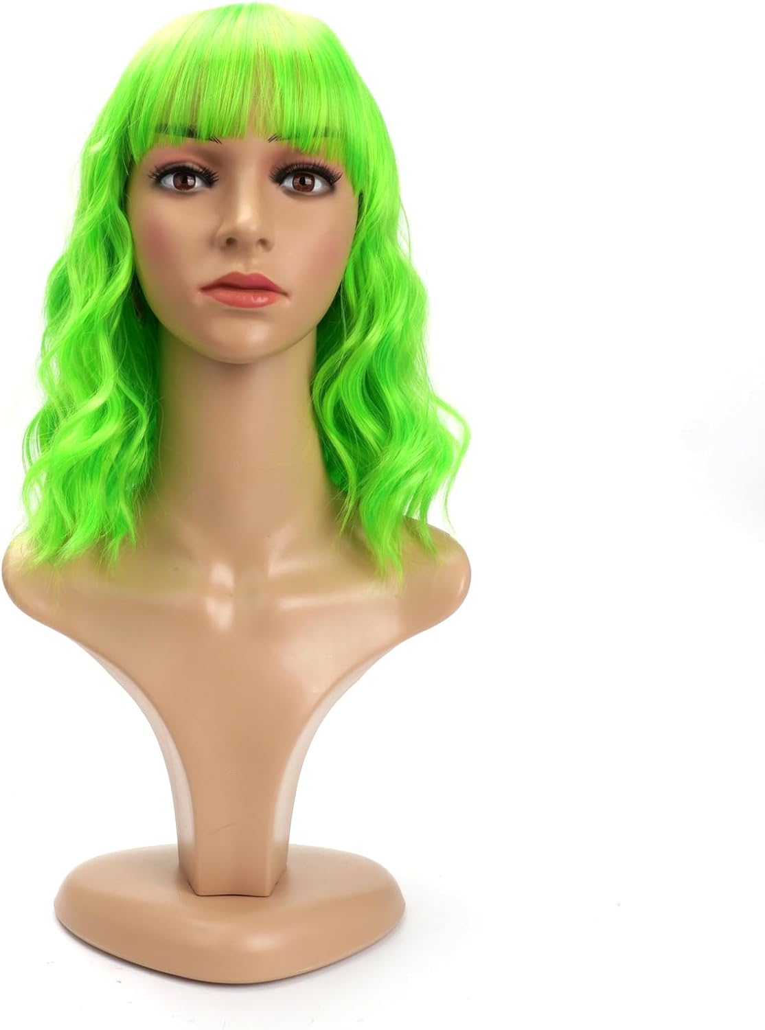 BERRYLION Wigs for Women|Short Bob Wig with Bangs|Synthetic Wavy Bob Wig with Air Bangs (Wine Red)