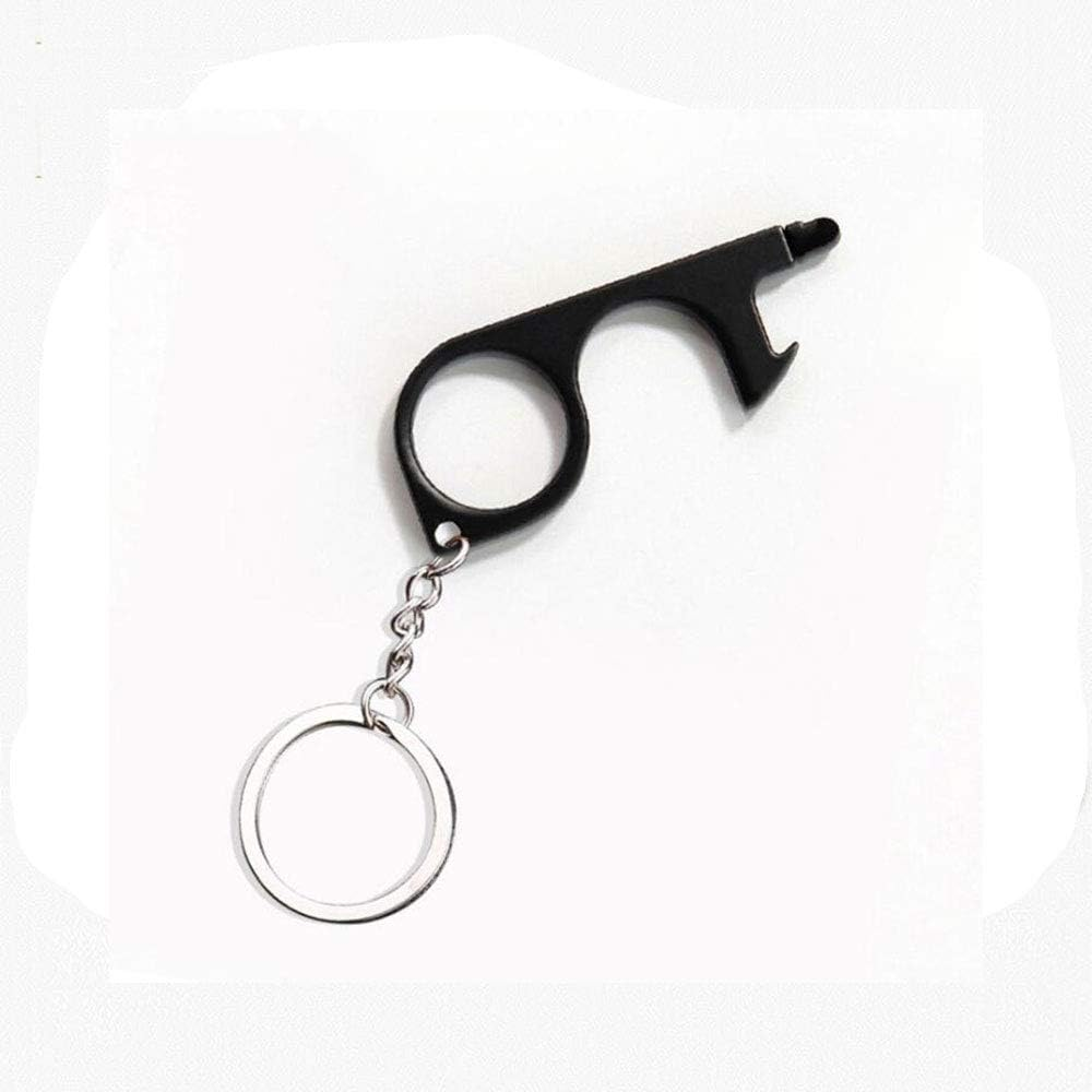 No-Touch Door Opener, 1Pcs No-Touch Door Opener Opener Keyring Tool Safe Touch Key for Outdoor ATM Machine Elevator(Black)