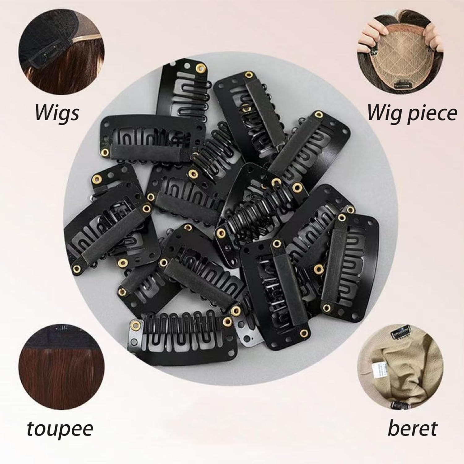 Dinghaole 30PCS Premium 32Mm Alloy Hair Extension Clips - Salon-Grade Hold for Wigs & Clip-Ins (Matte Black) image number 5