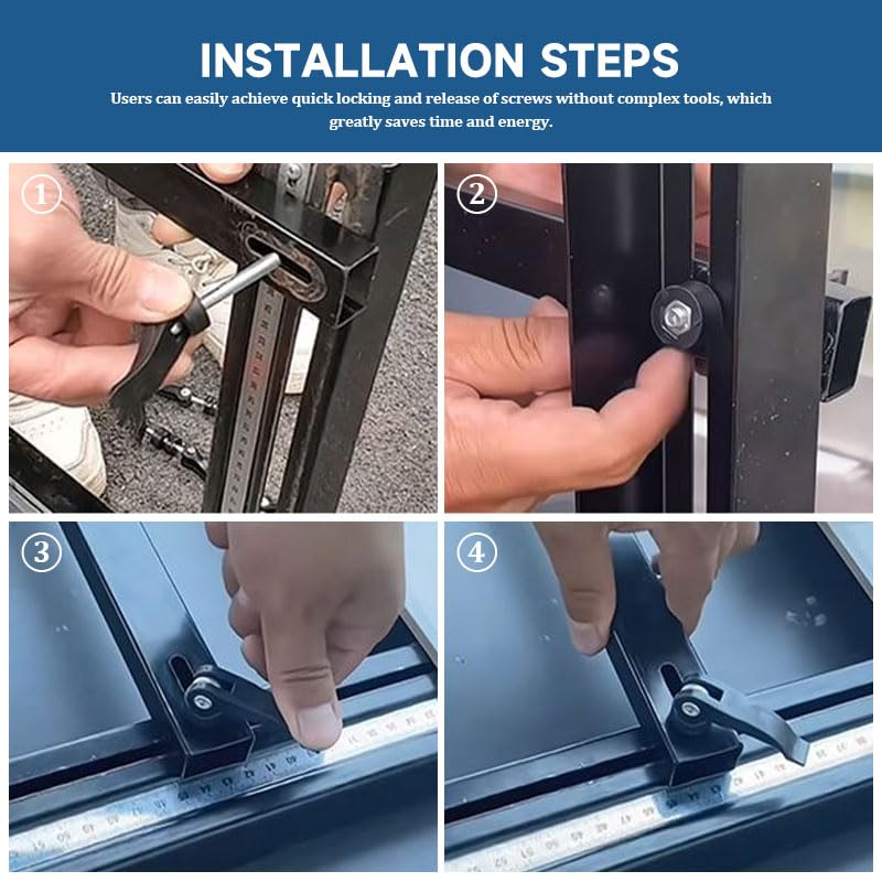 4Pcs Lawnmower Handle Screws, Fast Removal Release Handle Knob Nut Bolt, Mower Replacement Parts Repair Tool & Tile Cutter Push-Type Broach (Black) image number 3