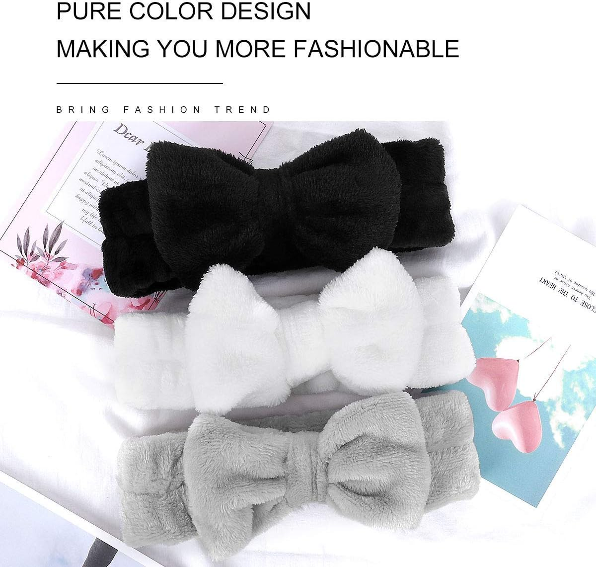 Spa Makeup Headband &ndash; Soft, Fluffy Hairband for Makeup, Skincare & Spa &ndash; Adjustable, Comfortable Fit in Vibrant Colors, Non-Slip & Stretchy Fabric - Green+Orange image number 3