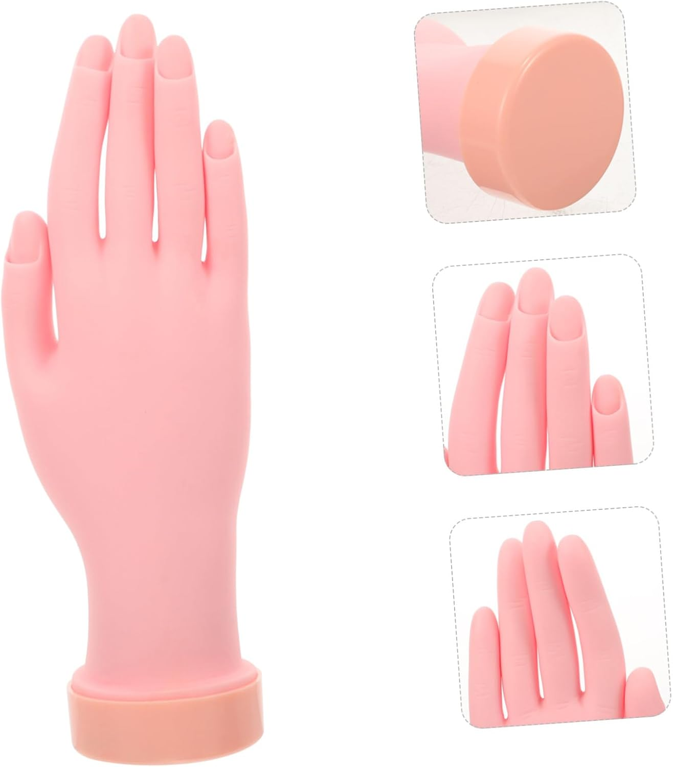 OSOLADY Mannequin Hand for Nail Practice Bendable Fake Hand Model for Manicure Training Realistic for Beginners Portable Nail Art Display for Salon Use