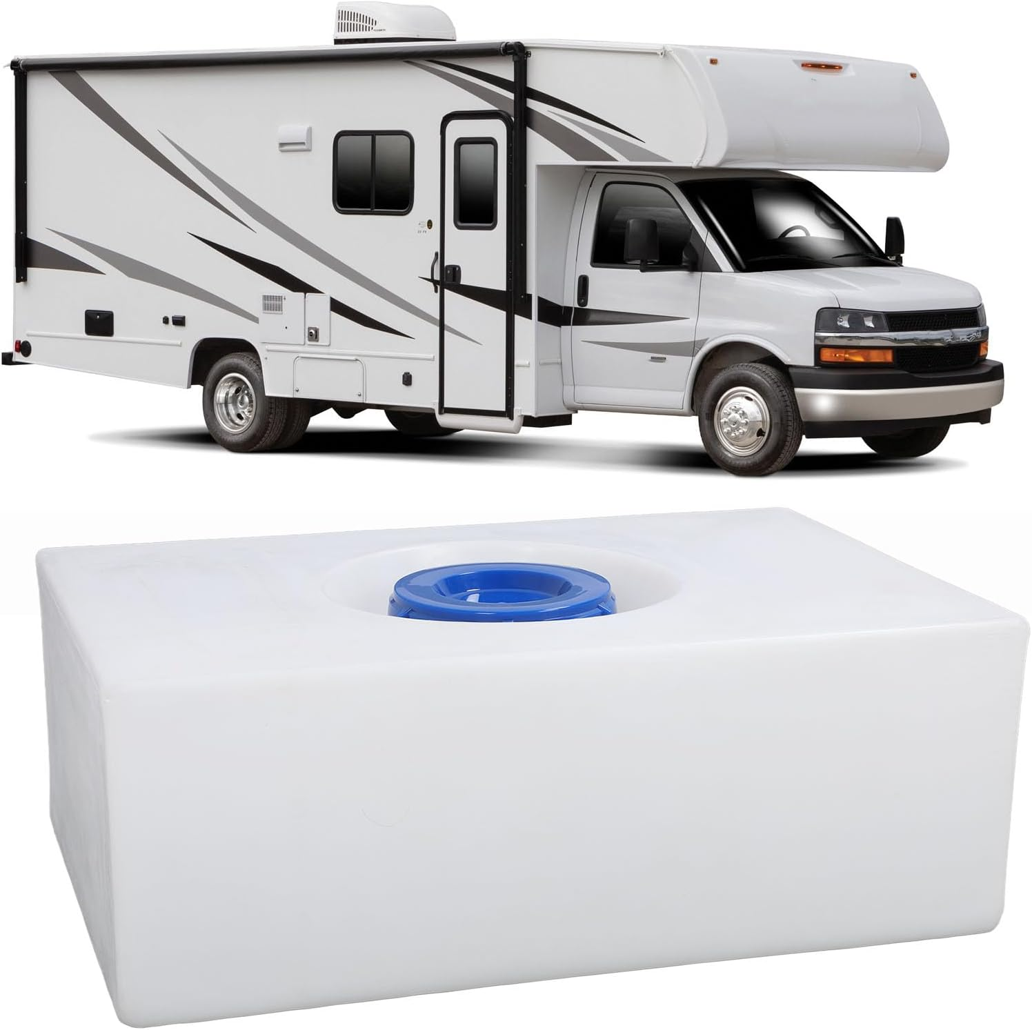 Water Storage Tank, 13 Gallon Double Cover Water Tank 130Mm Water Inlet 50L Seamless Construction for Boat