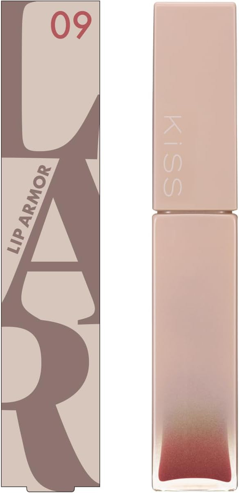 Kiss Kiss Lip Armor 02, Night Out Coral, 0.2 Oz (5 G), Tint Trip Coated with Shiny Gel Film, Transparent, Clear Coloring image number 4