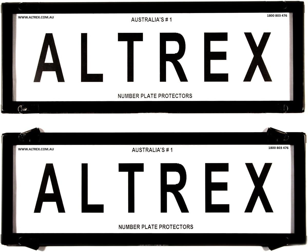 Altrex Number Plate Protectors 6 Figure Black No Lines W Swing Clip 6NL