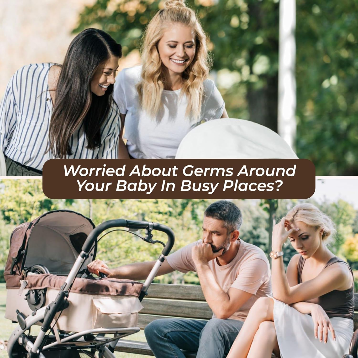 Please Do Not Touch or Kiss Baby Sign - 2 Pack Dont Touch Baby Sign for Car Seat or Stroller Tag, No Touching Baby Signage for Baby Newborn image number 5