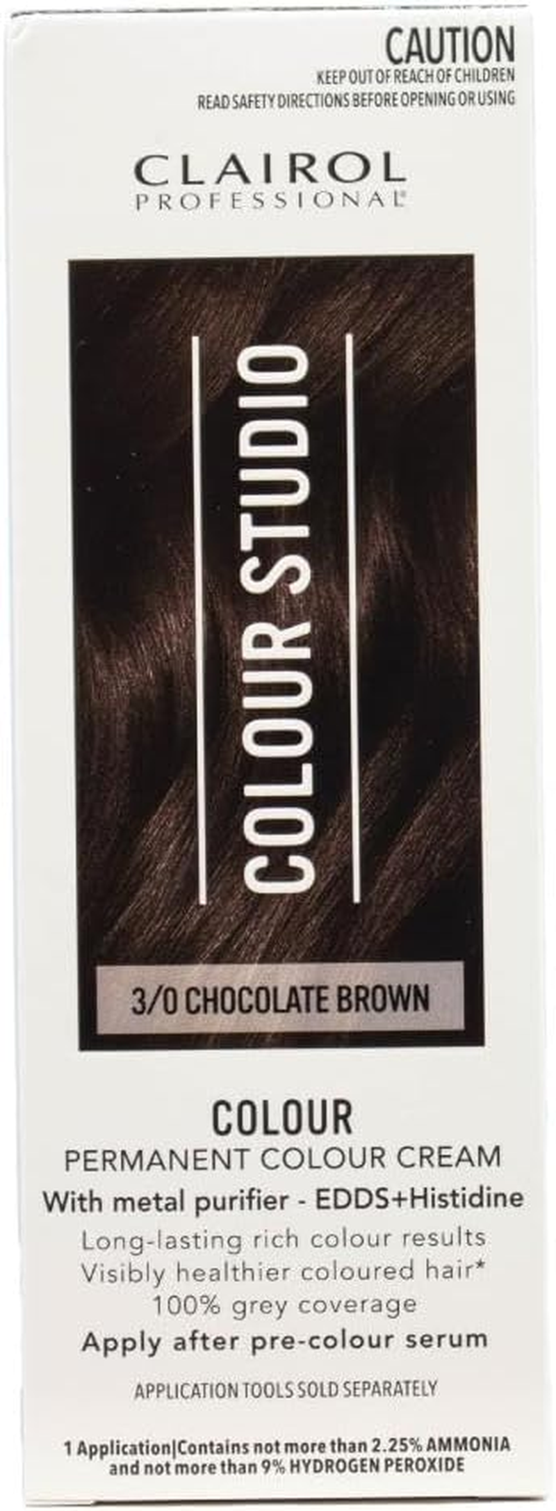 CLAIROL PROFESSIONAL PERMANENT HAIR CREAM COLOUR STUDIO 3/0 CHOCOLATE BROWN