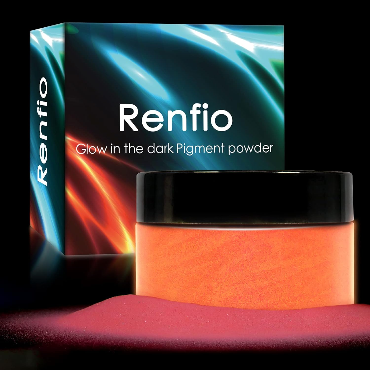 Renfio 3.5Oz/100G Glow in the Dark Pigment Powder, Luminous Powder Resin Color Pigment, Fluorescent Pigment Dye for Epoxy Resin, Slime, Acrylic Paint, Nail, Fine Art - White to Mint