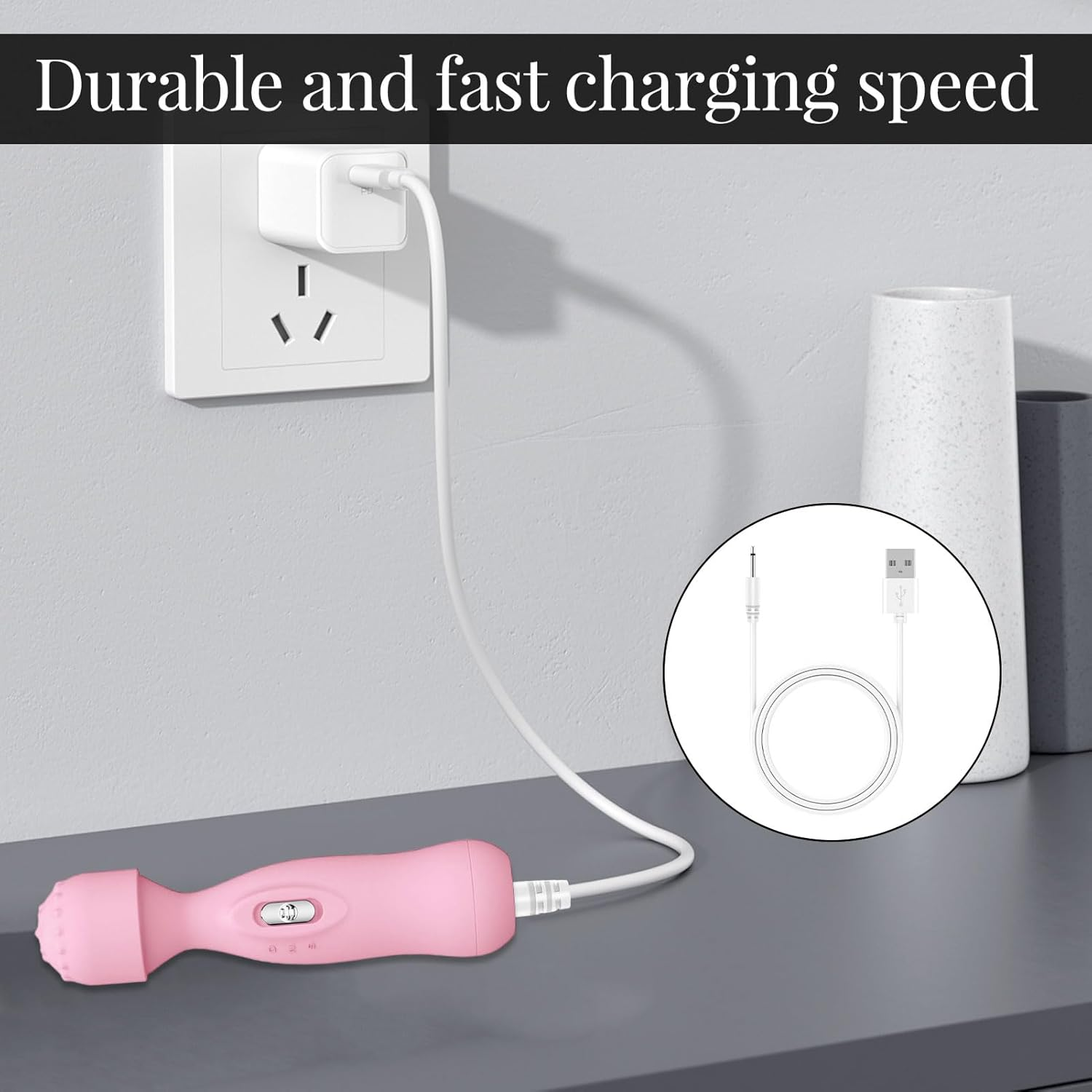 Vibrator Charger, 3Pcs 2.5Mm Charging Cable, Charger Cable, Fast Charging Replacement USB Charger Cable, Replacement USB to Dc Charging Cable, Dc Charger Cord(2.5Mm 16Mm for Massager) image number 3