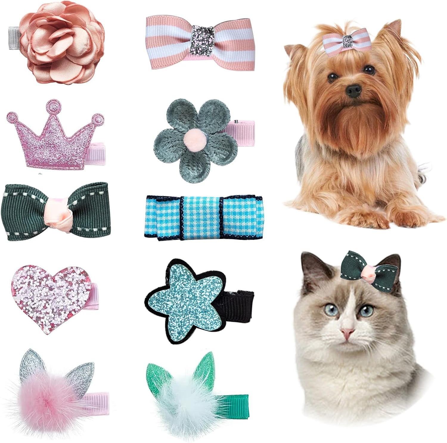 Dog Hair Bows Hairpin Pet Hair Clips Pet Flower Hair Clips Puppy Hair Bows Puppy Pet Hair Accessories Bow Grooming Products