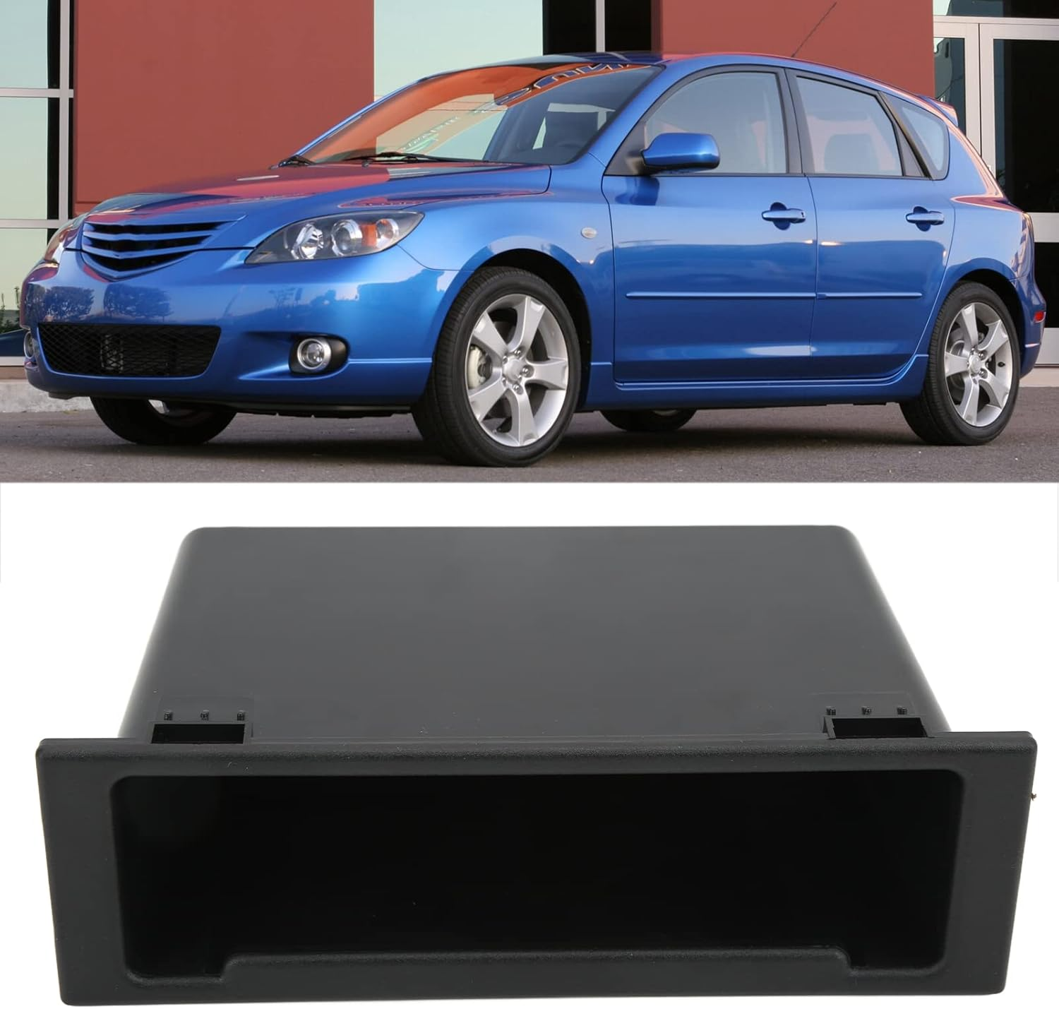 Changor 1Din Stereo Radio Storage Box Dashboard Organizer Replacement Red Wolf Single Din Radio for with ABS Plastic Sturdy Construction No Modification Needed image number 3