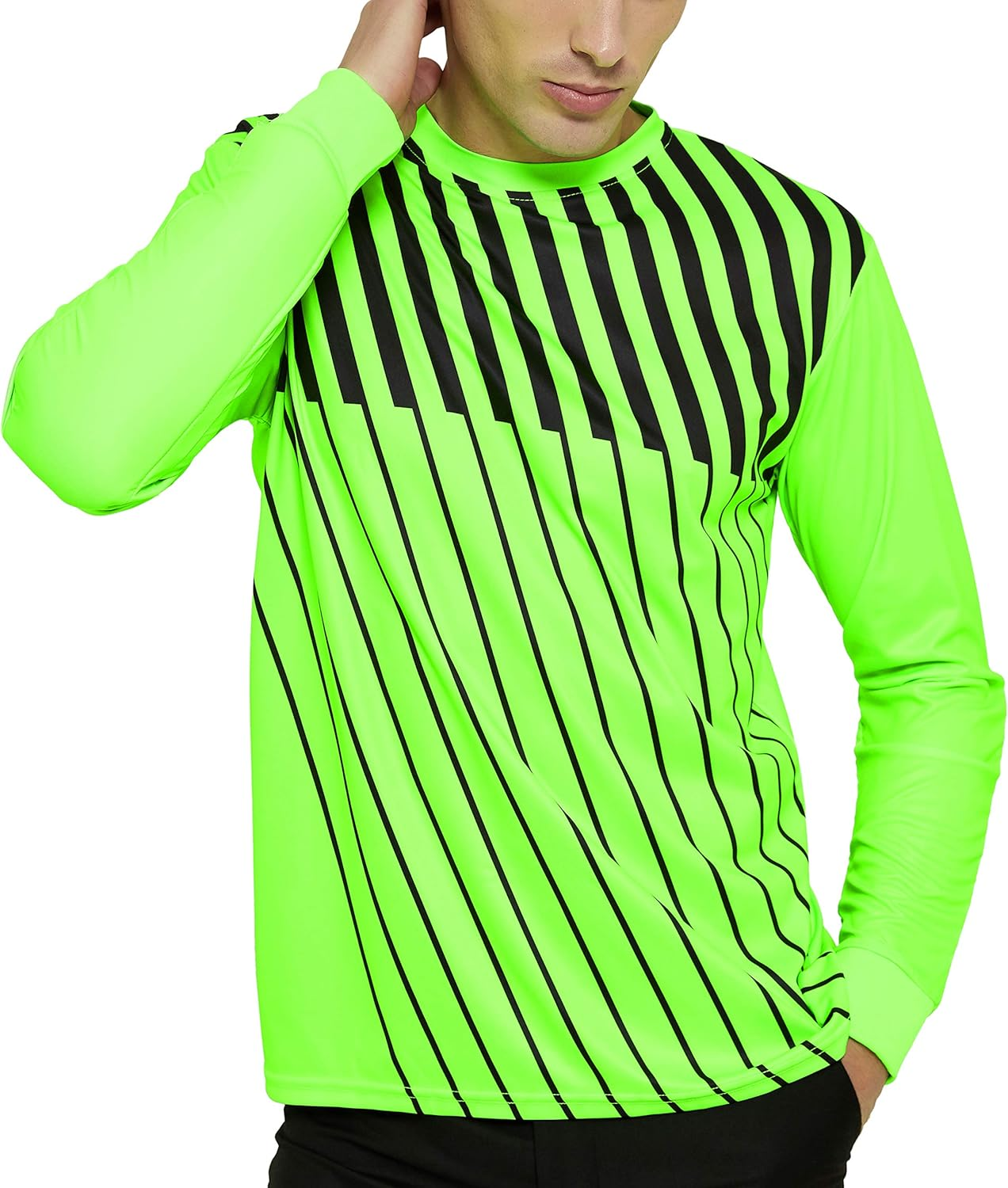 TOPTIE Long Sleeve Soccer Goalkeeper Jersey with Sponge Protector for Adult Youth, Arm Padded Goalie Shirt image number 3