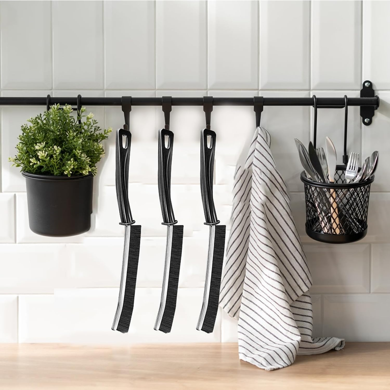 3Pcs Hard-Bristled Crevice Cleaning Brush Prime, Hard Bristles Crevice Gap Cleaning Brush, Grout Cleaner Brush for Showers, Bathroom, Multifunctional Groove Crevice Cleaning Brush Tools image number 6