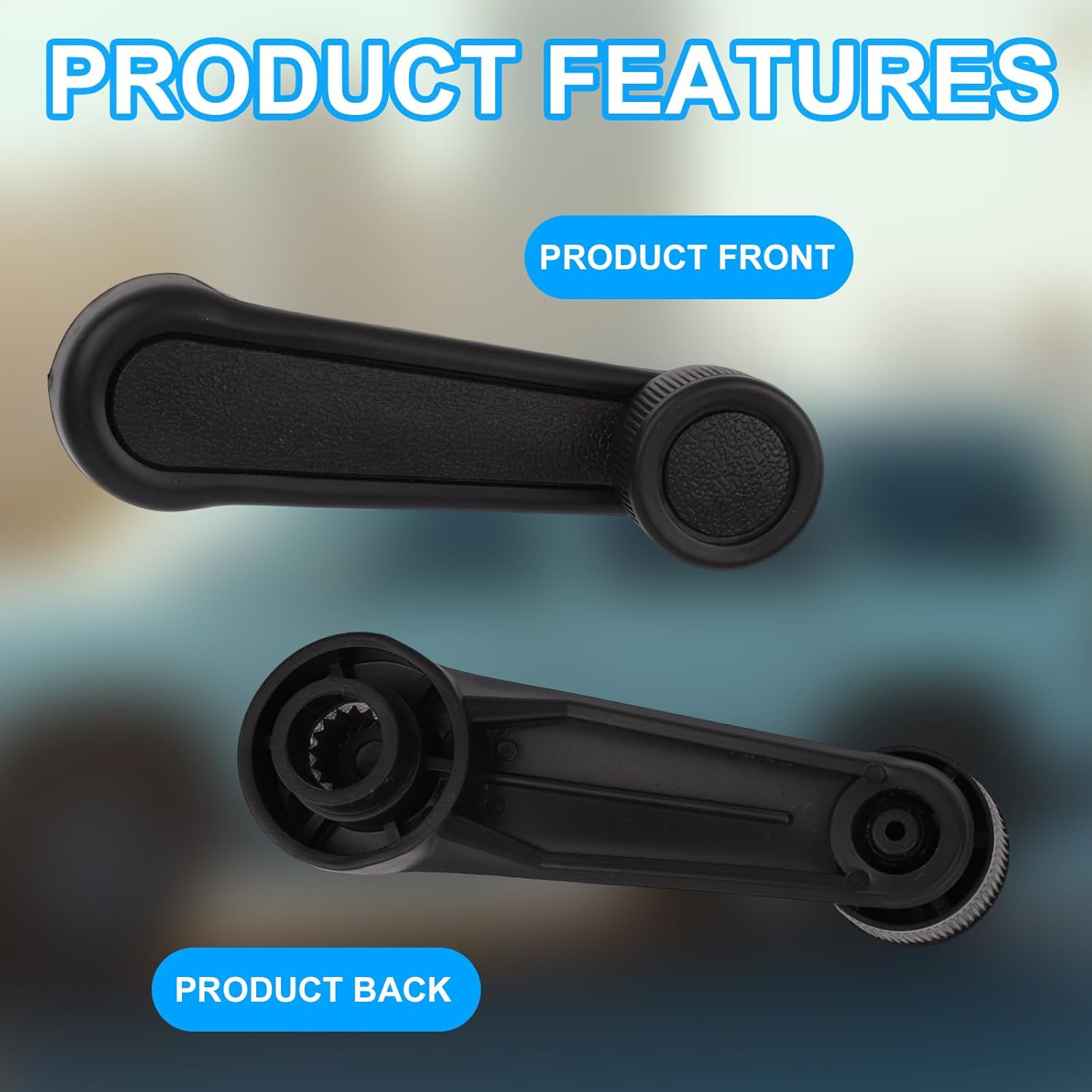 2Pcs Manual Window Handle Car, Driver & Passenger Side Replacement Crank Handles for 1992-1998 Geo Tracker Suzuki (Black) image number 4