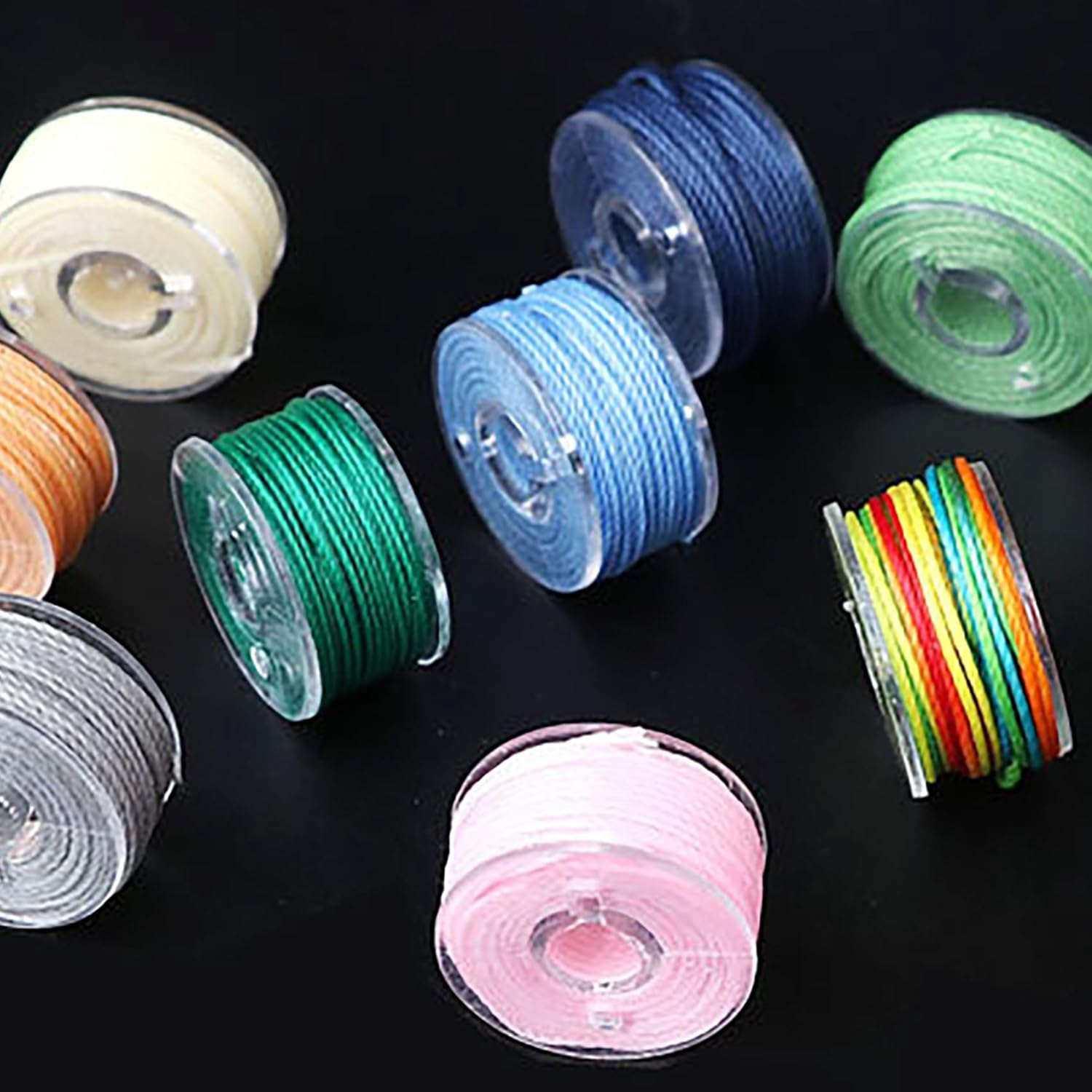 Tunghey 25Pack 16M 0.45Mm Waxed Polyester Cords Beading Strings Mixed Colors for Braided Macr-Ame Bracelet Jewelry Making (0.45Mm 16M) image number 1