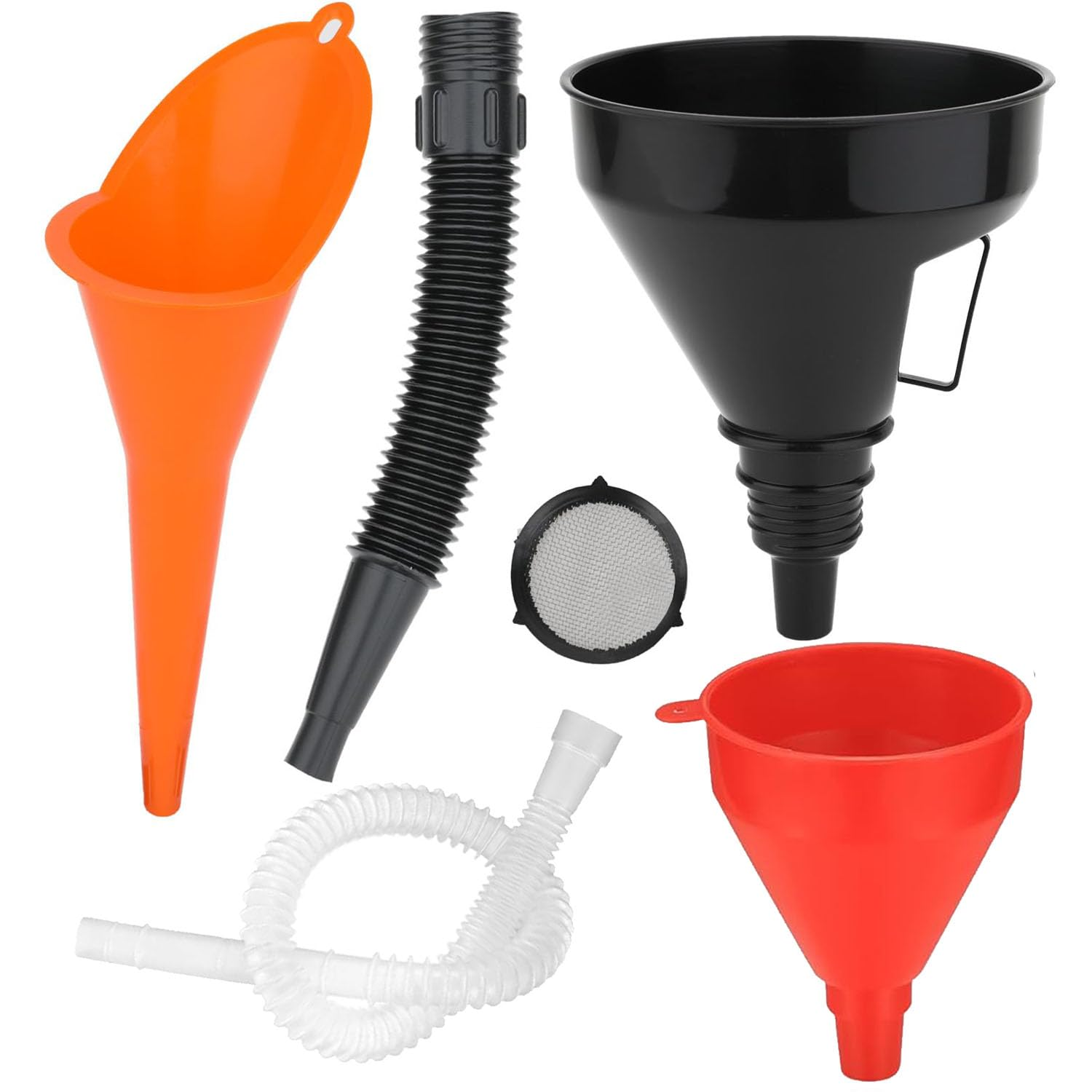 6 Pcs Car Funnel Set, Contains Flexible Hose Oil Funnel with Wide Mouth Oil Funnel for Cars Motorcycles Engine Gas Oils Water Diesel Fuel Kerosene and Other Liquids image number 5
