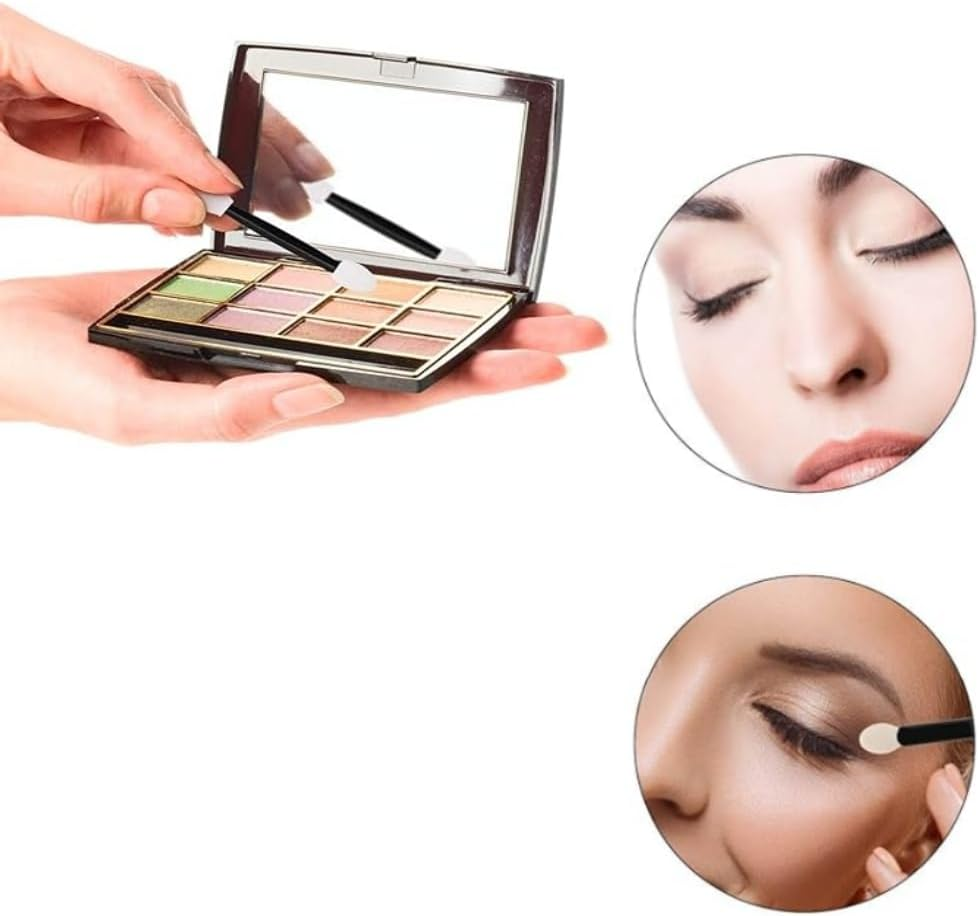 HIDOSNG 60 Pcs Black Eyeshadow Brush, Dual Sided Eye Shadow Sponge, Eye Makeup Applicators image number 2