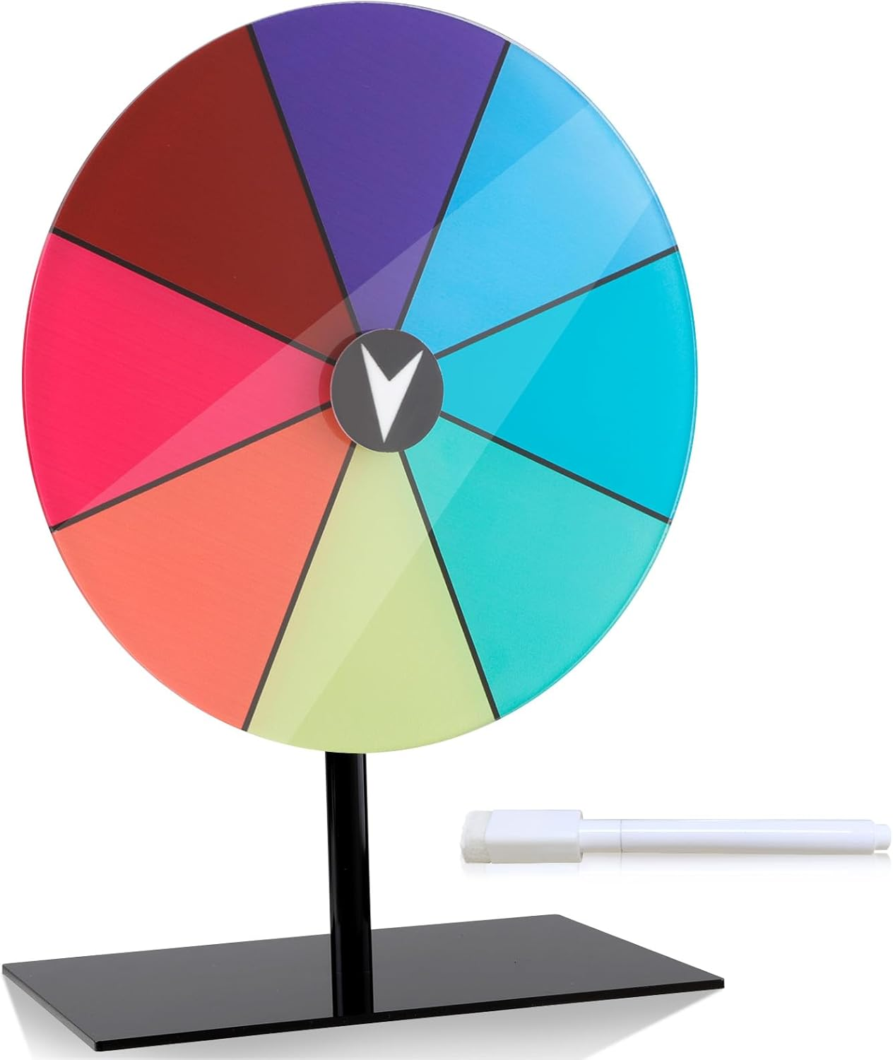 Nicwhite Spinning Prize Wheel, Dry Erase Spinning Wheel for Prizes with Stand, 7.87" Spin the Wheel Tabletop Roulette Spinner for Carnival, Trade Show, Win Fortune Spin Games image number 6