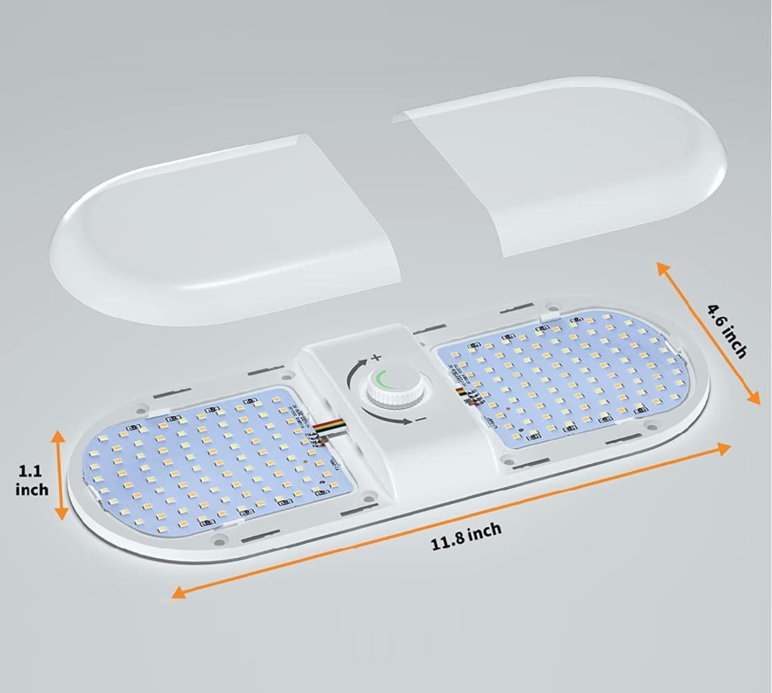 12V/24V RV Boat Ceiling Light 3 Color Temp with Stepless Dimming Super Bright LED Ceiling Dome Light Panel Light for Caravan Camper Travel Trailer Motorhome Sailboat Yacht(1 Pack) image number 1